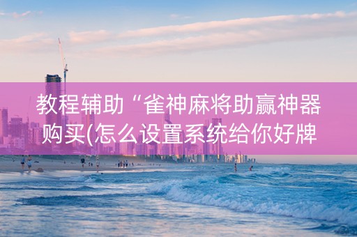 教程辅助“雀神麻将助赢神器购买(怎么设置系统给你好牌)