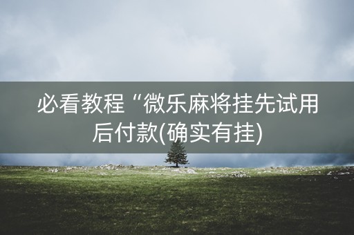 必看教程“微乐麻将挂先试用后付款(确实有挂)