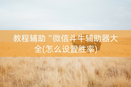 教程辅助“微信斗牛辅助器大全(怎么设置胜率)