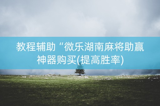 教程辅助“微乐湖南麻将助赢神器购买(提高胜率)