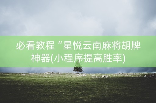 必看教程“星悦云南麻将胡牌神器(小程序提高胜率)