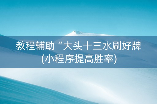 教程辅助“大头十三水刷好牌(小程序提高胜率)