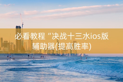 必看教程“决战十三水ios版辅助器(提高胜率)