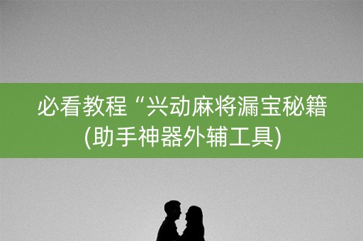 必看教程“兴动麻将漏宝秘籍(助手神器外辅工具)