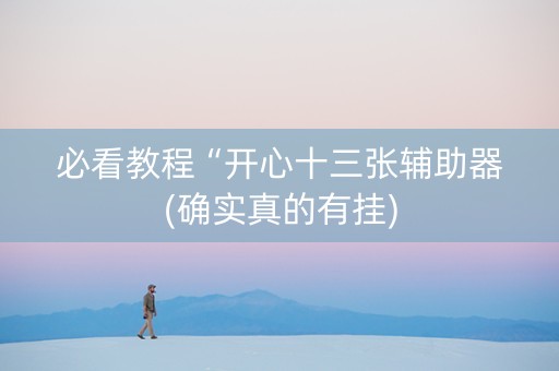 必看教程“开心十三张辅助器(确实真的有挂)