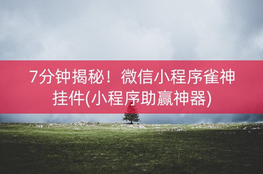 7分钟揭秘！微信小程序雀神挂件(小程序助赢神器)