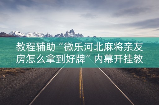 教程辅助“微乐河北麻将亲友房怎么拿到好牌”内幕开挂教程