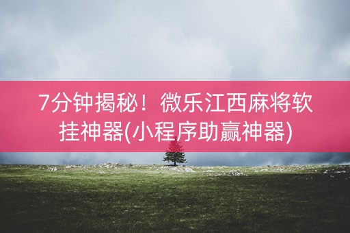 7分钟揭秘！微乐江西麻将软挂神器(小程序助赢神器)