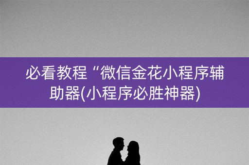 必看教程“微信金花小程序辅助器(小程序必胜神器)
