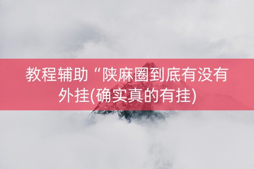 教程辅助“陕麻圈到底有没有外挂(确实真的有挂)