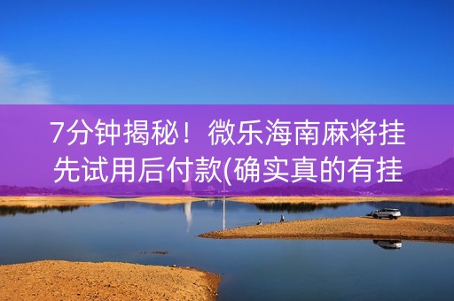 7分钟揭秘！微乐海南麻将挂先试用后付款(确实真的有挂)