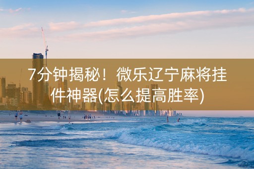 7分钟揭秘！微乐辽宁麻将挂件神器(怎么提高胜率)
