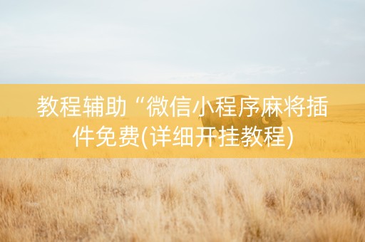 教程辅助“微信小程序麻将插件免费(详细开挂教程)
