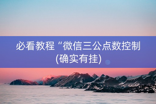必看教程“微信三公点数控制(确实有挂)