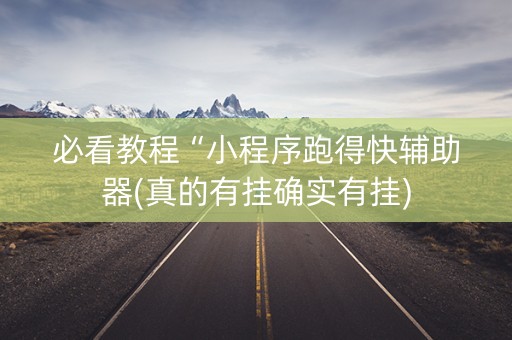 必看教程“小程序跑得快辅助器(真的有挂确实有挂)