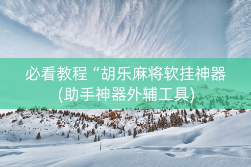 必看教程“胡乐麻将软挂神器(助手神器外辅工具)