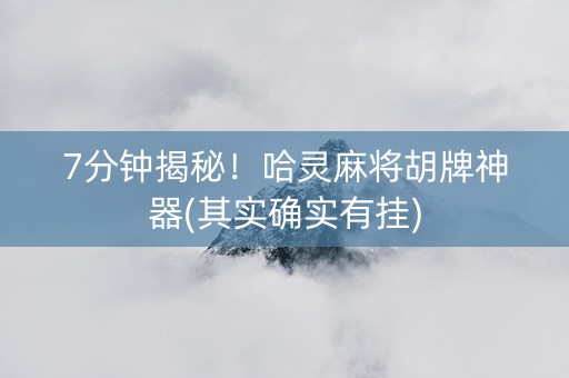 7分钟揭秘！哈灵麻将胡牌神器(其实确实有挂)