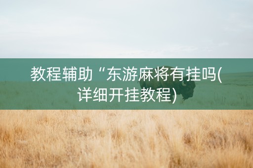 教程辅助“东游麻将有挂吗(详细开挂教程)