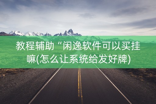 教程辅助“闲逸软件可以买挂嘛(怎么让系统给发好牌)