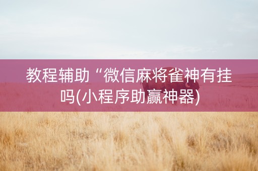 教程辅助“微信麻将雀神有挂吗(小程序助赢神器)