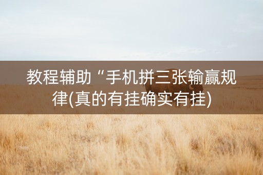 教程辅助“手机拼三张输赢规律(真的有挂确实有挂)