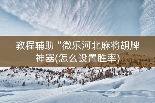 教程辅助“微乐河北麻将胡牌神器(怎么设置胜率)