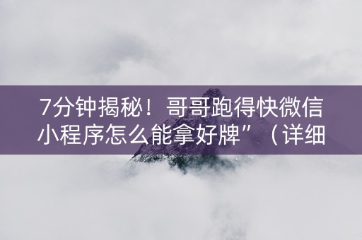 7分钟揭秘！哥哥跑得快微信小程序怎么能拿好牌”（详细透视教程）-哔哩哔哩