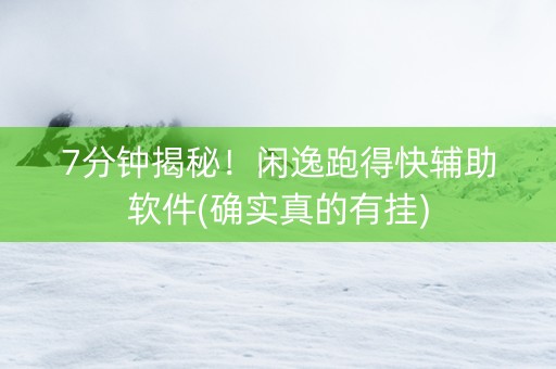 7分钟揭秘！闲逸跑得快辅助软件(确实真的有挂)