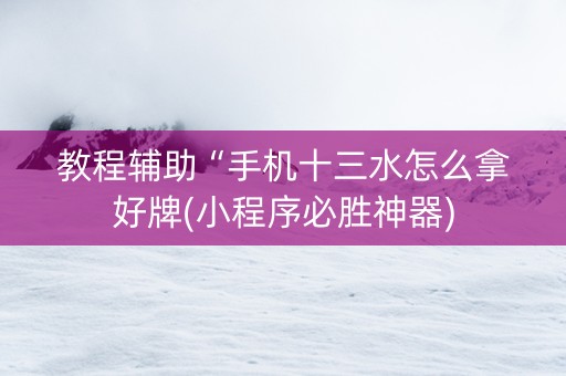 教程辅助“手机十三水怎么拿好牌(小程序必胜神器)