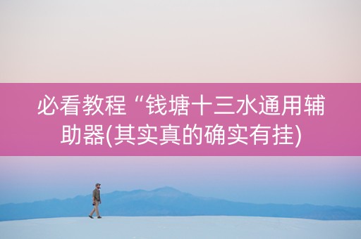 必看教程“钱塘十三水通用辅助器(其实真的确实有挂)