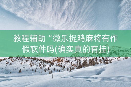 教程辅助“微乐捉鸡麻将有作假软件吗(确实真的有挂)