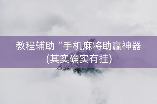 教程辅助“手机麻将助赢神器(其实确实有挂)