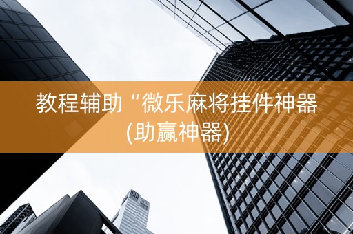 教程辅助“微乐麻将挂件神器(助赢神器)