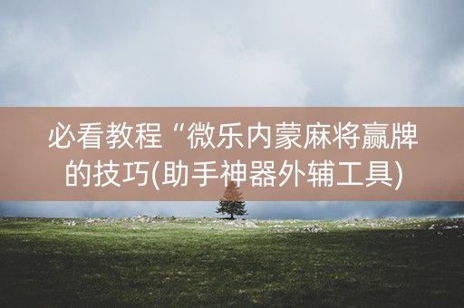 必看教程“微乐内蒙麻将赢牌的技巧(助手神器外辅工具)