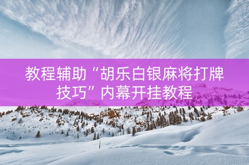 教程辅助“胡乐白银麻将打牌技巧”内幕开挂教程