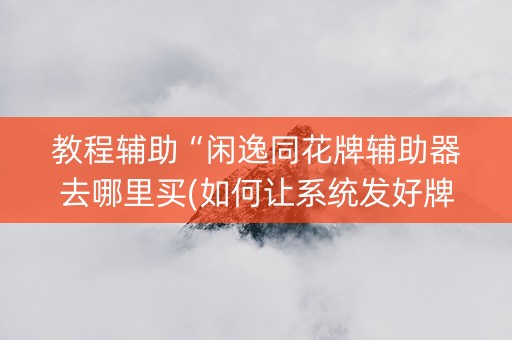 教程辅助“闲逸同花牌辅助器去哪里买(如何让系统发好牌)