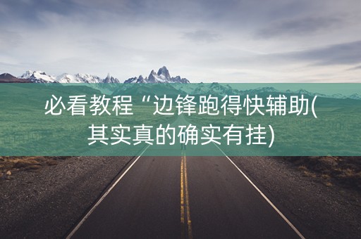 必看教程“边锋跑得快辅助(其实真的确实有挂)