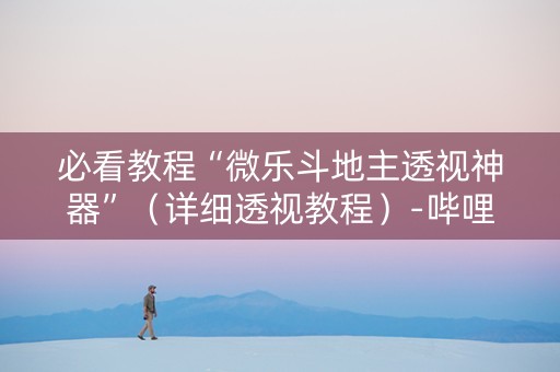 必看教程“微乐斗地主透视神器”（详细透视教程）-哔哩哔哩