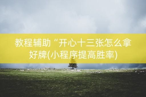 教程辅助“开心十三张怎么拿好牌(小程序提高胜率)