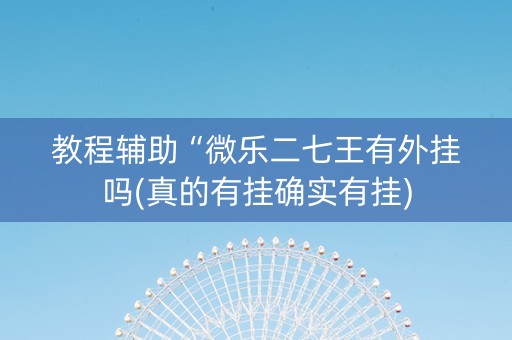 教程辅助“微乐二七王有外挂吗(真的有挂确实有挂)