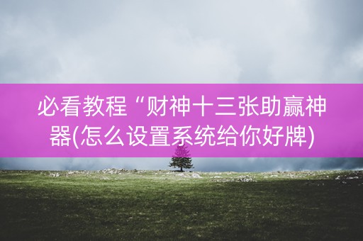 必看教程“财神十三张助赢神器(怎么设置系统给你好牌)