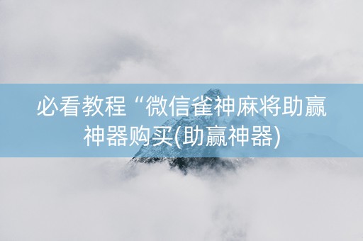 必看教程“微信雀神麻将助赢神器购买(助赢神器)