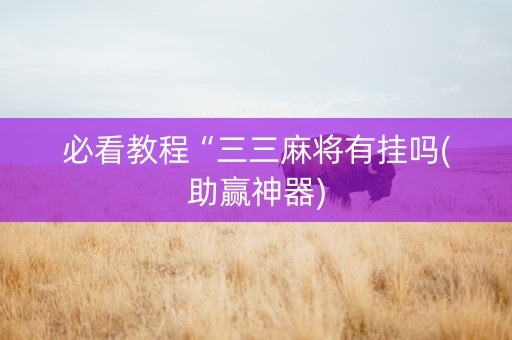 必看教程“三三麻将有挂吗(助赢神器)