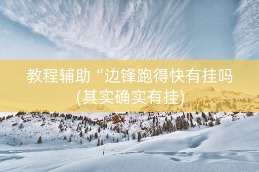 教程辅助“边锋跑得快有挂吗(其实确实有挂)