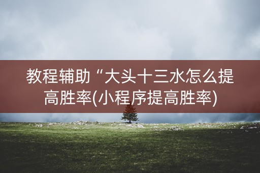 教程辅助“大头十三水怎么提高胜率(小程序提高胜率)