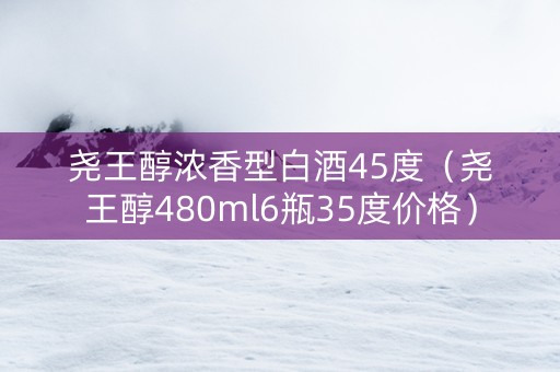 尧王醇浓香型白酒45度（尧王醇480ml6瓶35度价格）