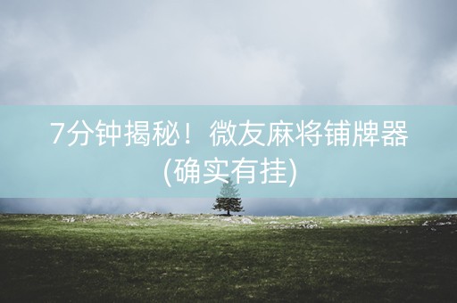 7分钟揭秘！微友麻将铺牌器(确实有挂)