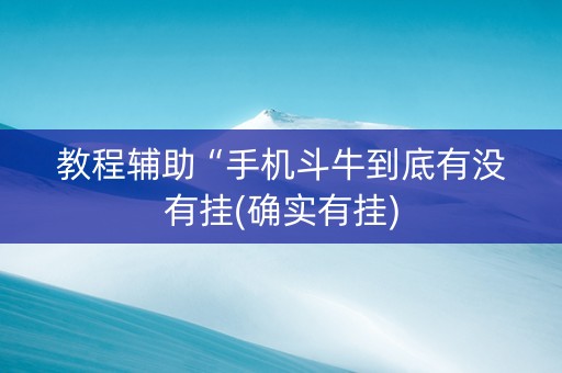 教程辅助“手机斗牛到底有没有挂(确实有挂)