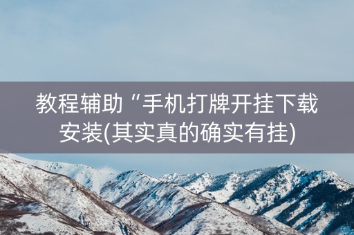 教程辅助“手机打牌开挂下载安装(其实真的确实有挂)
