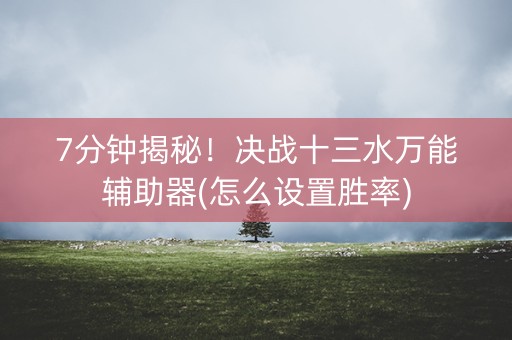 7分钟揭秘！决战十三水万能辅助器(怎么设置胜率)